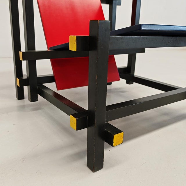 Red and Blue Maestri Series Armchair by Gerrit Thomas Rietveld for Cassina, 1980s For Sale - Image 18 of 18