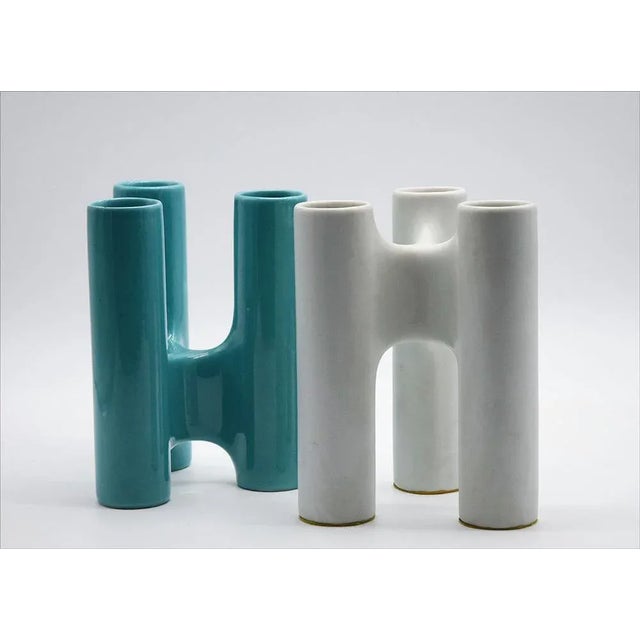1970s Interlocking Ceramic Vases attributed to Enzo Bioli for Il Picchio, 1970s. For Sale - Image 5 of 11