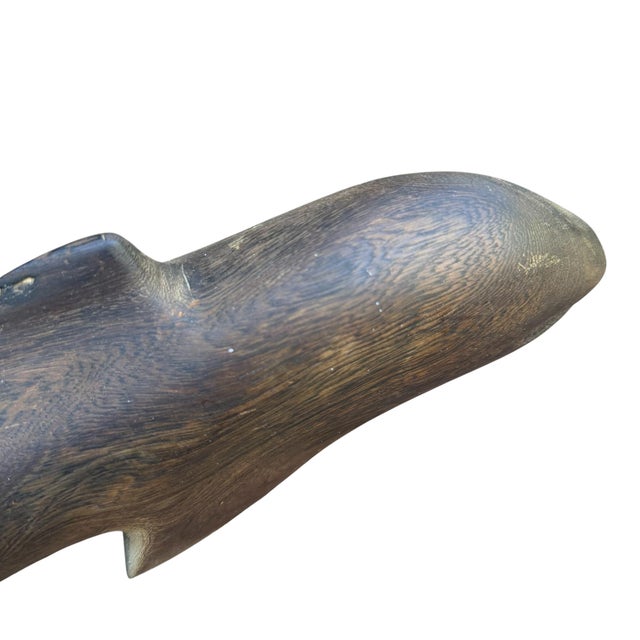 1970s Hand Carved Ironwood Whale or Dolphin Marine Animal Large 18” For Sale - Image 12 of 13