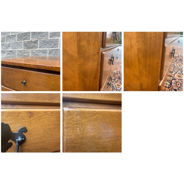 Vintage Ethan Allen Heirloom Nutmeg Maple 3 Drawer Low Dresser or Bachelor's Chest (10-4551) For Sale - Image 14 of 14