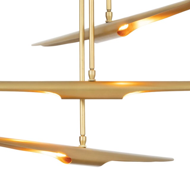 Metal Regina Andrew Concorde Chandelier, Natural Brass For Sale - Image 7 of 9