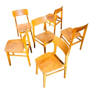 Mid-Century Dining Chairs, 1950s, Set of 6 For Sale