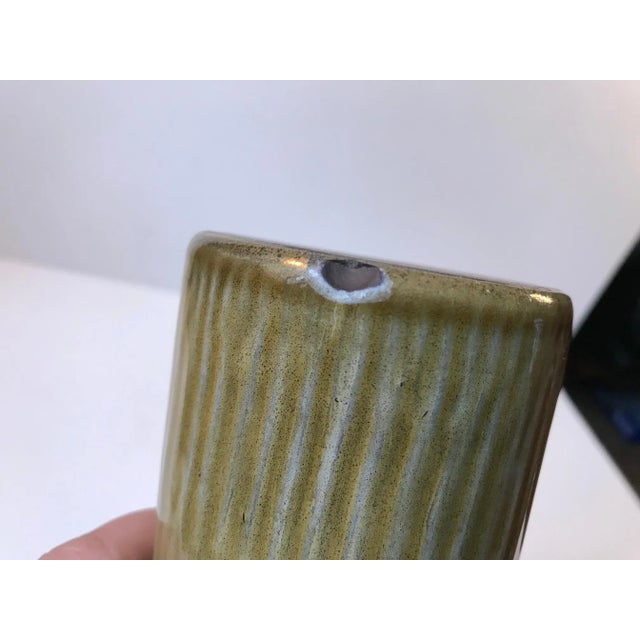 Olive Olive Green Stoneware Vase by Gunnar Nylund for Boveskov, 1960s For Sale - Image 8 of 9