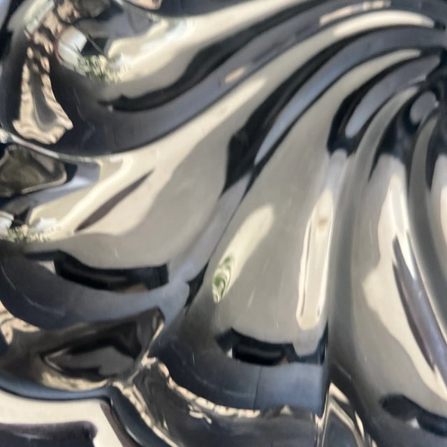 Metal Early 20th Century Silver Scalloped Square Serving Dish With Shell Feet For Sale - Image 7 of 9