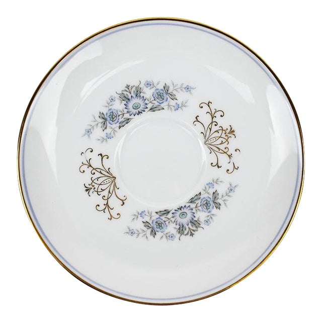 Noritake Mentone Blue Gold and White Saucer For Sale