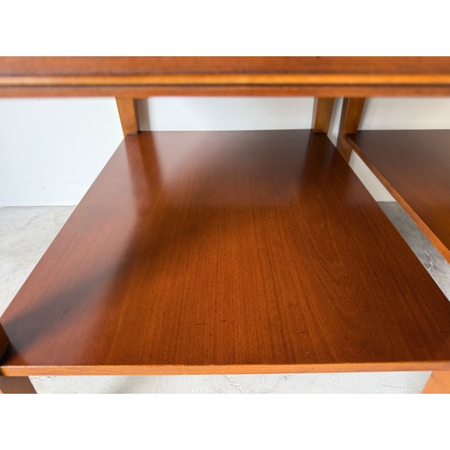 Vintage Hekman Neoclassical Style Wood End Tables With Drawers – A Pair For Sale - Image 11 of 17