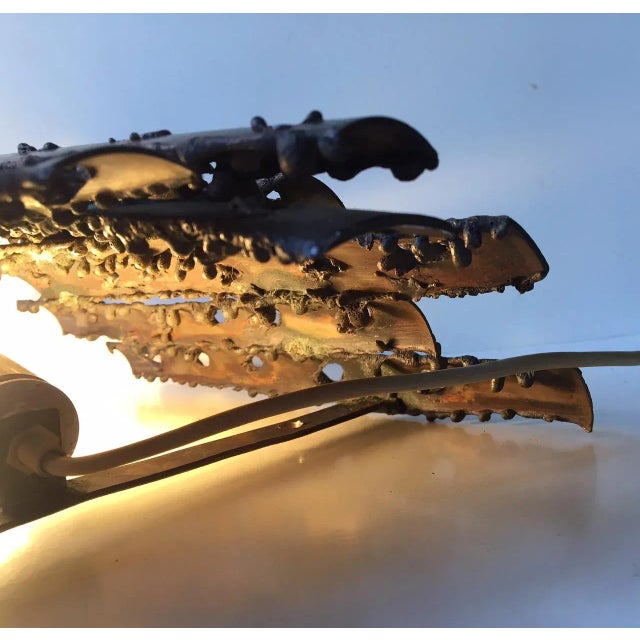 Danish Brutalist Bronze Sconce, 1960s For Sale - Image 4 of 10
