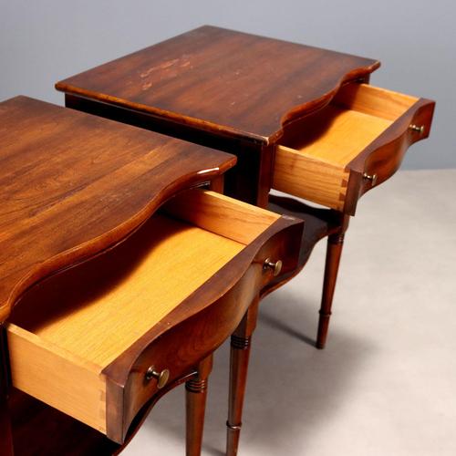 Brown Walnut Bedside Tables, Set of 2 For Sale - Image 8 of 11