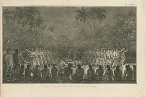 J. Cook, A Night Dance by Men from Hapaee, 1803, Print