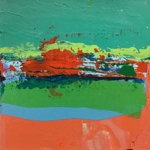“CV111923” Abstract Coastal View Painting on Canvas Panel by Stephen Stilgenbauer