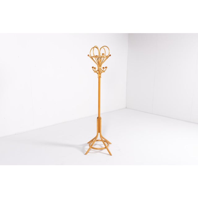 Italian Bamboo-Rattan Coat Hanger, 1980s For Sale - Image 6 of 6