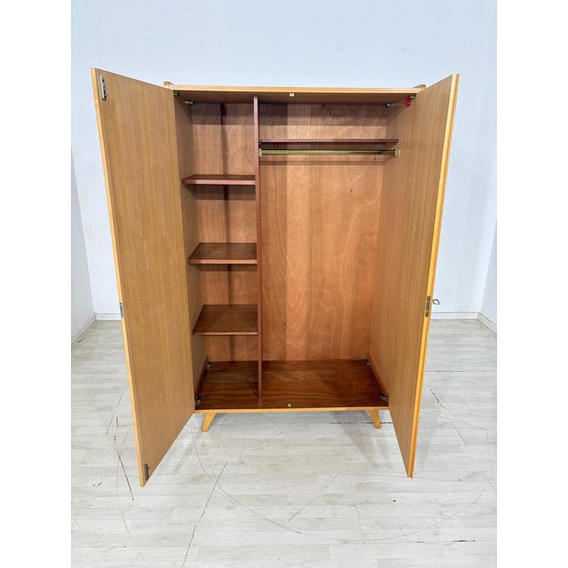 Mid-Century Modern Wardrobe in Light Wood, 1960s For Sale - Image 3 of 13