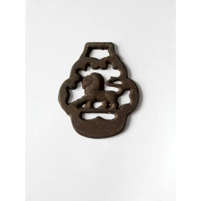 Late 19th Century Antique Brass Lion Equestrian Harness Ornament For Sale - Image 5 of 8