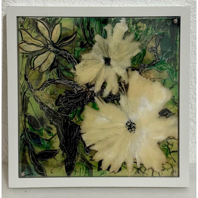 Mira Tager Lehr (American, 1936-2023), Acrylic on canvas painting Interrupted Cell Formation series Circa 2008-2009. Mixed...