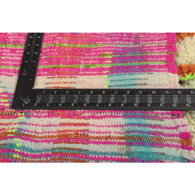 Textile Vintage Azilal Boucherouite Moroccan Rug, 03'04 X 07'10 For Sale - Image 7 of 10