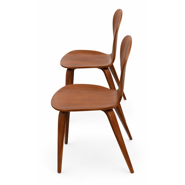 ‘’Pretzel” Armless Chairs in Manner ofNorman Cherner for Plycraft- Pair For Sale - Image 4 of 6
