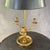 Mid 20th Century Mid 20th Century Antique-Style Brass Bouillotte Candlestick Lamp With Black Tole Shade Electrical Double Socket on Switch For Sale - Image 5 of 9