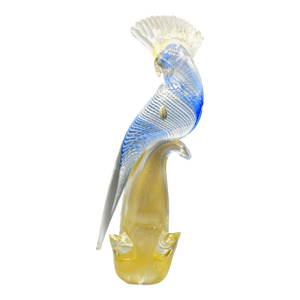 Italian Murano Glass Cockatoo Bird, 15 Inches