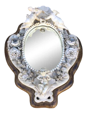 Antique 19th Century German Porcelain Mirror