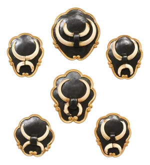 Mid 20th Century Collection of 6 Wall Plaques with Boar Tusks