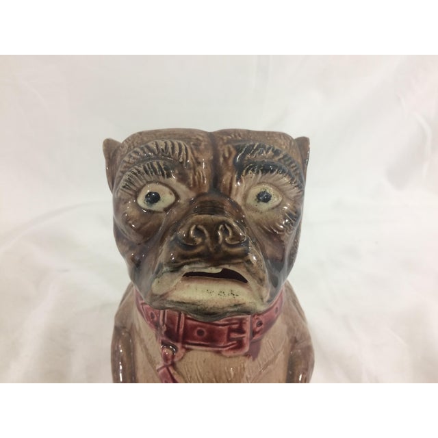 English Majolica Bulldog Pitcher For Sale - Image 5 of 7