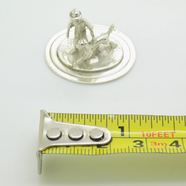 Vintage Dutch Genuine Silver 835 Man with Dog Miniature Figurine, Netherlands, 1978 For Sale - Image 10 of 11