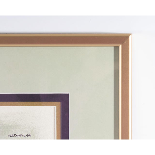 1960s 1964 Watercolor Landscape Painting by James VerDoorn For Sale - Image 5 of 7