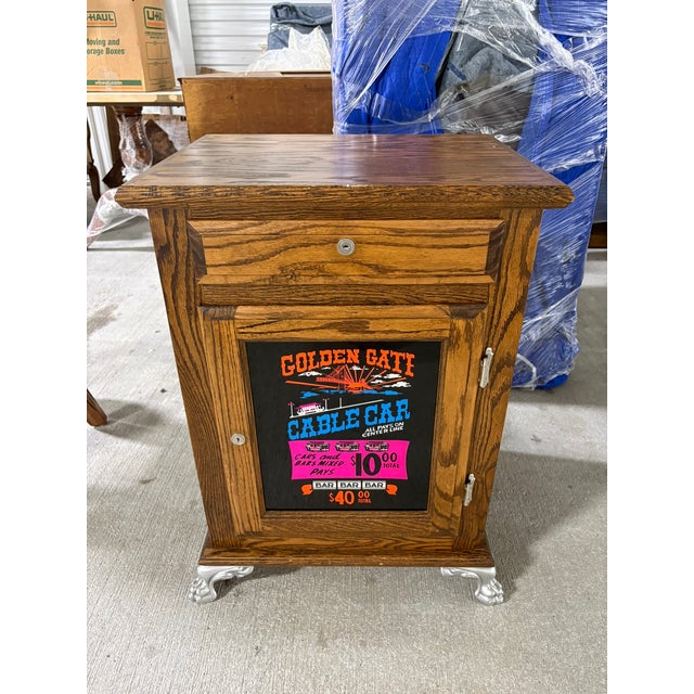 Vintage Oak Gaming Cabinet in the Style of a Slot Machine, Late 20th Century