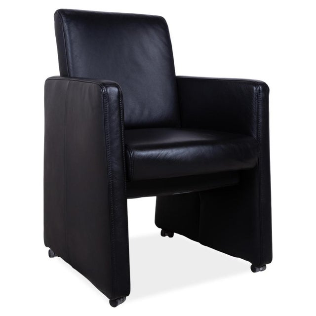 Armchair in Black Leather with Casters from Himolla For Sale - Image 15 of 15