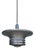 Striking 23" diameter Machine-Age pendant light features a spun aluminum shade with a streamlined saucer with 3 extended...