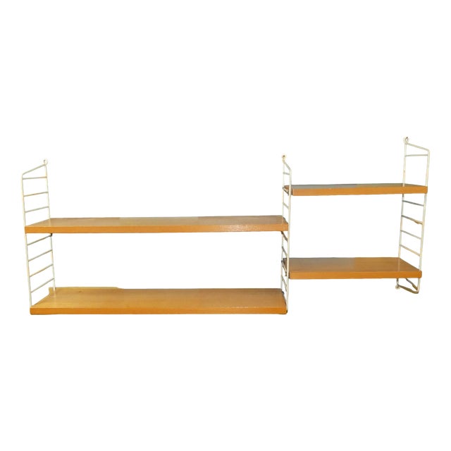 Swedish String Shelving Unit in Elm by Kajsa & Nils Nisse Strinning, 1960s For Sale