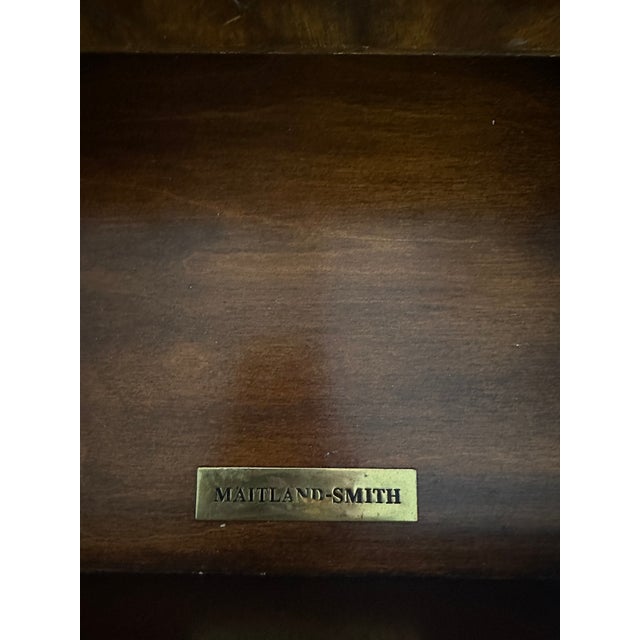 High-quality Maitland-Smith writing desk with solid stone top inlay, and brass detailing. Extremely well-made, heavy, and...