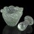Beautiful early Murano hand blown controlled bubbles in clear glass Italian art glass leaf shaped mortar and pestle...