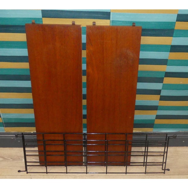 Vintage String Shelf in Walnut, 1960s For Sale - Image 9 of 13