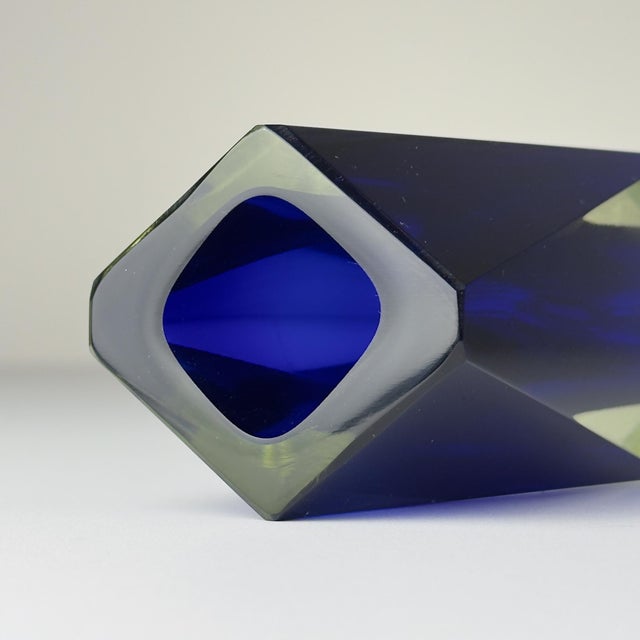 Vintage Sommerso Blue Murano Vase, Italy, 1970s For Sale - Image 10 of 18