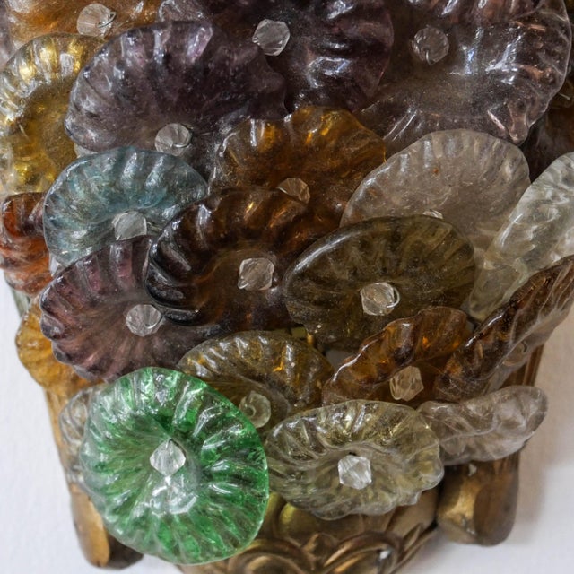 Cornucopia Wall Sconces in Murano Glass, Italy, 1980, Set of 2 For Sale - Image 11 of 17