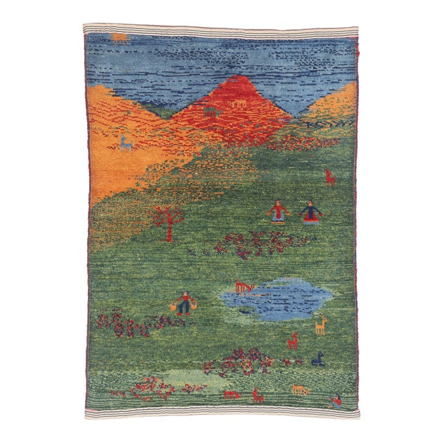 Vintage Persian Gabbeh Rug, 03'04 X 04'10 For Sale