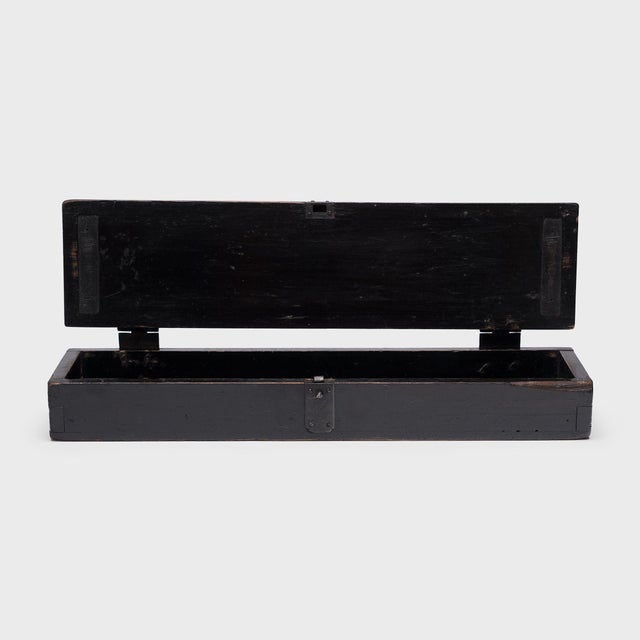 Traditional Chinese Black Lacquer Scholar's Box, C. 1850 For Sale - Image 3 of 5