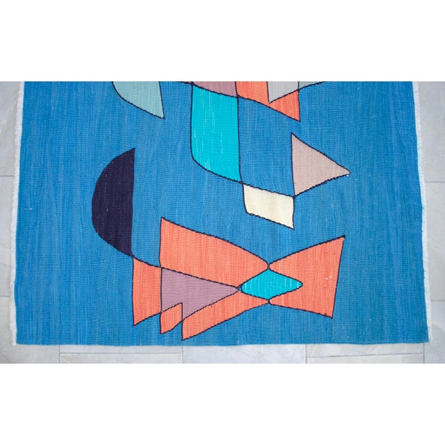 Paul Klee - Sailing Boats - Inspired Silk Hand Woven Area - Wall Rug Nautical Decor - 4′5″ × 5′11″ For Sale - Image 11 of 14