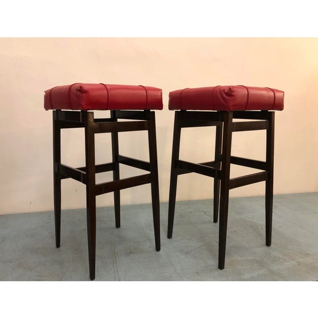 Wood Set of Mod. 112 Stools by Gianfranco Frattini for Cassina, 1960s For Sale - Image 7 of 18