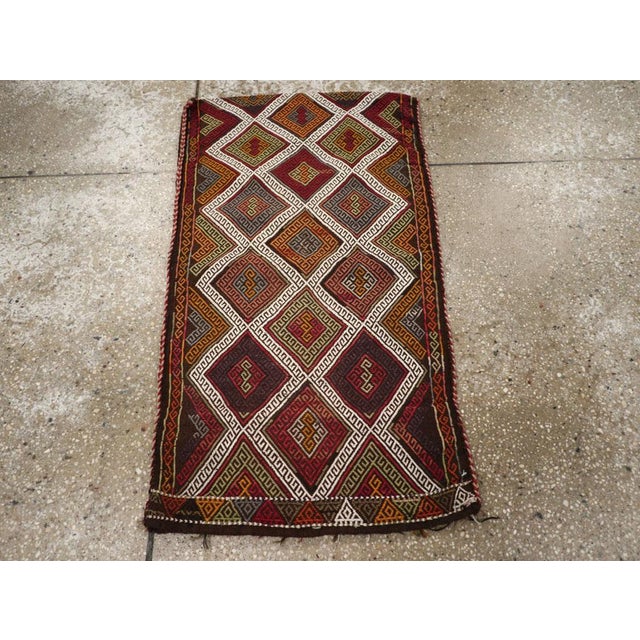Tribal Antique Turkish Flatweave Kilim Pair of Pillowcases For Sale - Image 3 of 16
