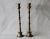 Vintage Mid Century Large Brass Altar Floor Candle Holders Patina, a Pair For Sale - Image 10 of 10