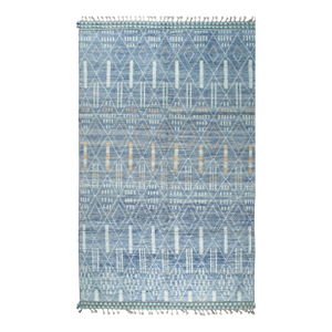 6x9 Modern Light Blue Geometric Moroccan Handknotted Wool Berbet Carpet Rug