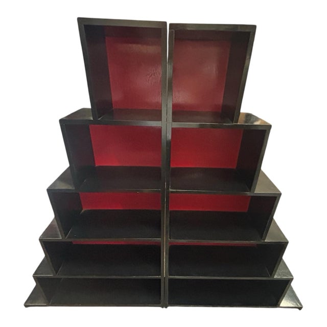 The pair of Art Deco Shelves/Whatnot displays are elegant and functional bookends featuring a sleek Art Deco style design....