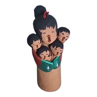Late 20th Century Hand Made Pottery Story Teller Ornament For Sale