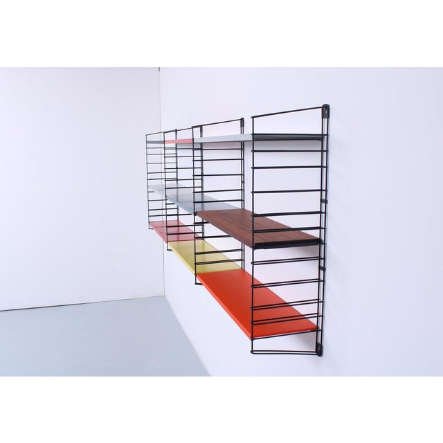 Black Modular Metal Wall Rack by A.D. Dekker for Tomado, 1950s, Set of 13 For Sale - Image 8 of 16