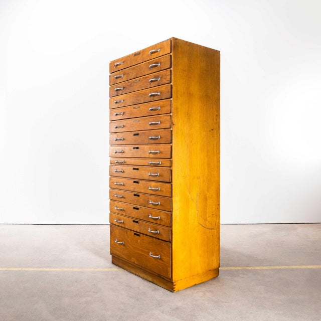 Tall Multidrawer Engineers Cabinet, 1950s For Sale - Image 3 of 11