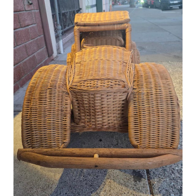 Giant Vintage Wicker and Rattan Luxury Automobile For Sale In San Francisco - Image 6 of 16