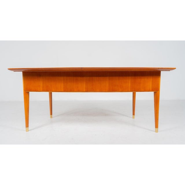 Mid-Century Modern Desk with Leather Top, 1940s For Sale - Image 13 of 16