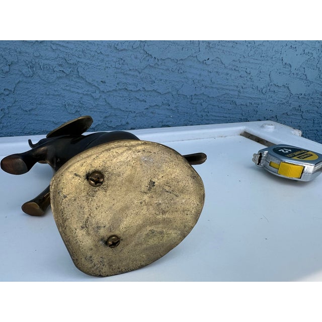 Mid 20th Century Vintage Brass Elephant Trunk Up For Sale In West Palm - Image 6 of 6